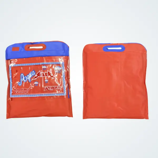 Aqua Rider Red Raincoat with School Bag Coverage Packaging