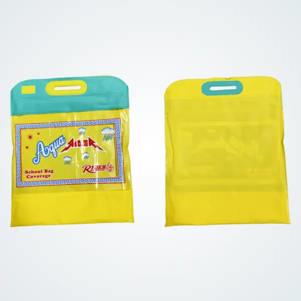 Aqua Rider Yellow Raincoat with School Bag Coverage Packaging