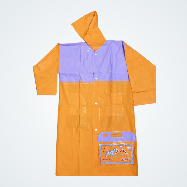 Aqua Rider Orange Raincoat with School Bag Coverage