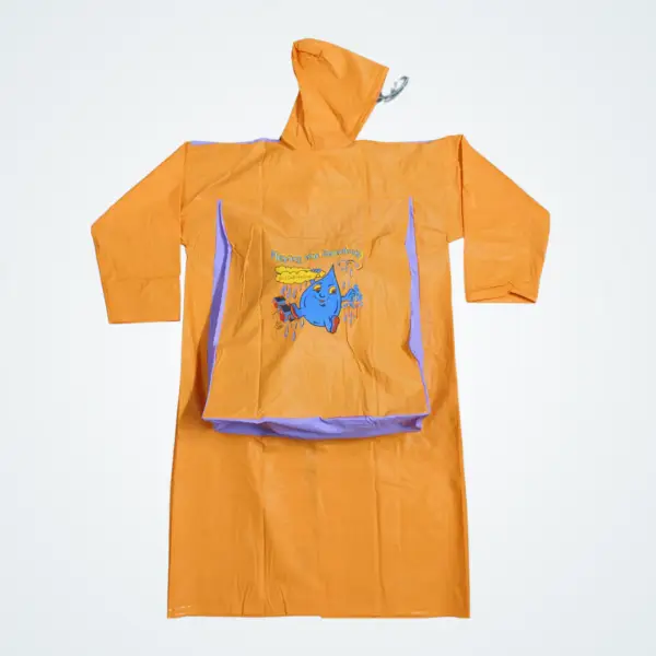 Aqua Rider Orange Raincoat with School Bag Coverage Back