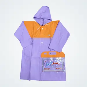 Aqua Rider Purple Raincoat with School Bag Coverage